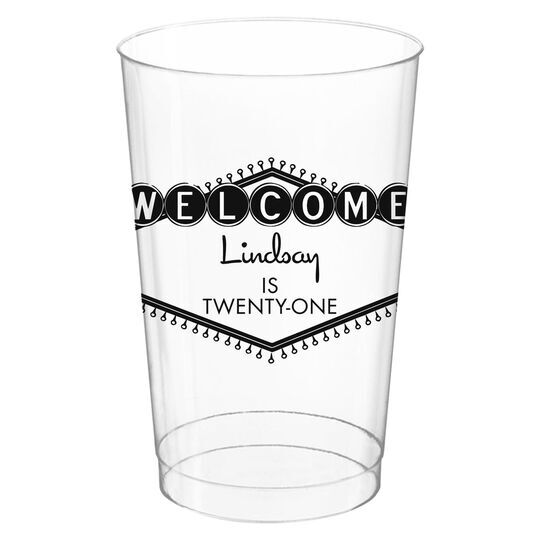 Welcome Marquee Clear Plastic Cups
